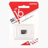 Карта памяти microSD  16Gb Smart Buy без адаптера (class 10)